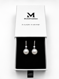 Alma Collection 925 Sterling Silver drop Pearl luxury earrings