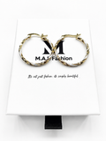 Cleo Collection 14k Gold Plated 925 Sterling Silver luxury hoop earrings