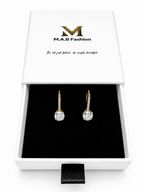 Moissanite VVS Lab Diamond Dangling 925 Sterling Silver 14k Plated gold Earrings