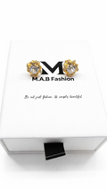 Anna Collection 14k Plated Flower Earrings
