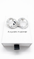 Mia Collection Crystal Rhinestone  Circle sterling silver