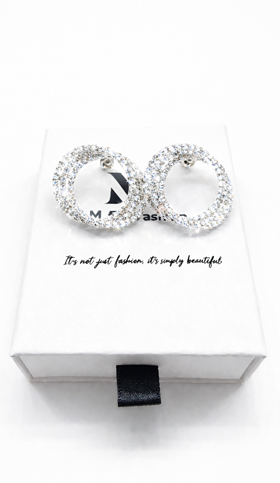 Mia Collection Crystal Rhinestone  Circle sterling silver