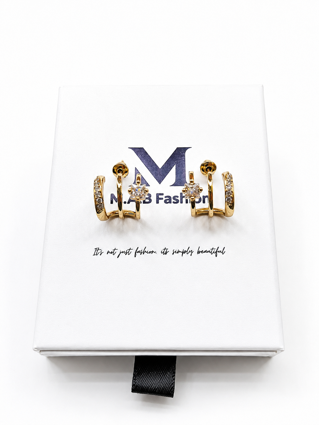 Zoe Collection 14k Plated Claw Earrings Stud